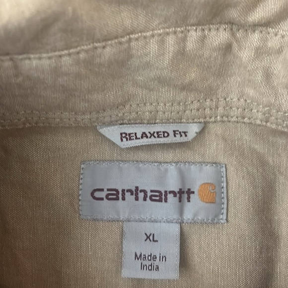 Carhartt Men's Relaxed Fit Lightweight Long-Sleeve khaki Shirt Size XL - Picture 7 of 11